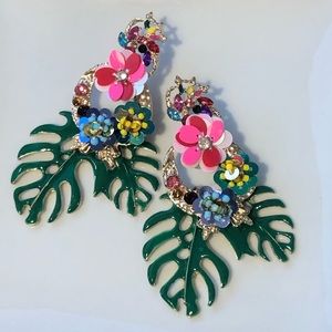 Tropical flower earrings